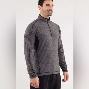 Lululemon Surge Half Zip pullover. Size L. Heathered Black